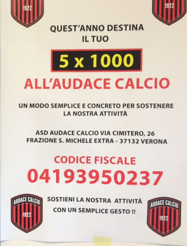 5x1000 audace calcio