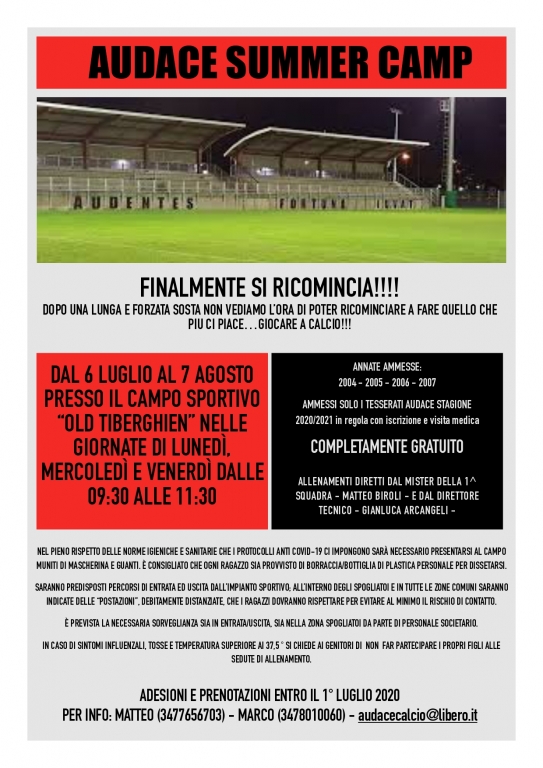 SUMMER CAMP LUGLIO 2020